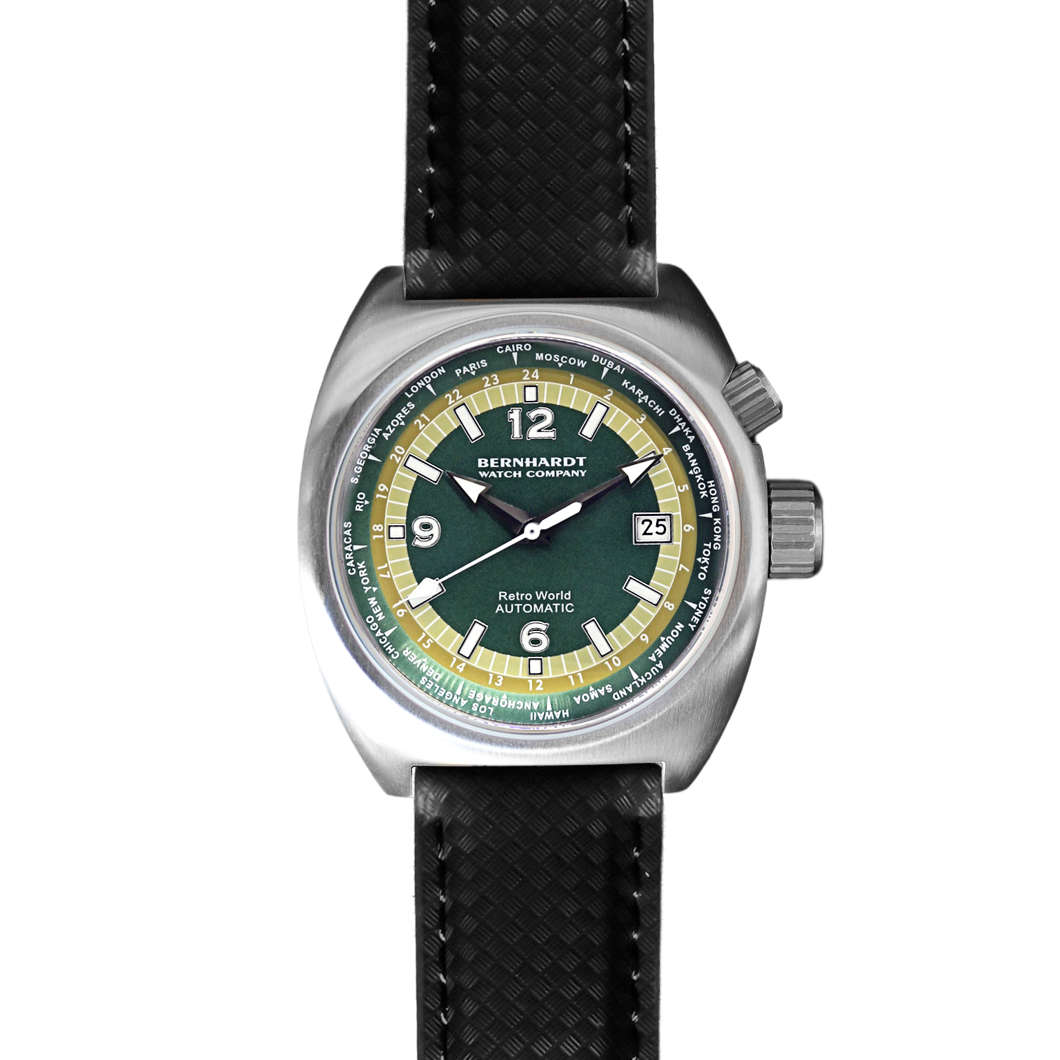 Retro World Timer - Green Dial