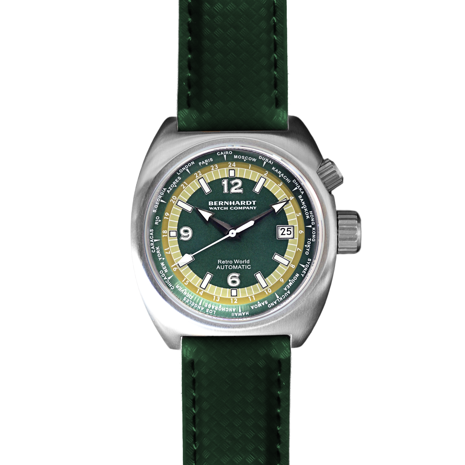 Retro World Timer - Green Dial