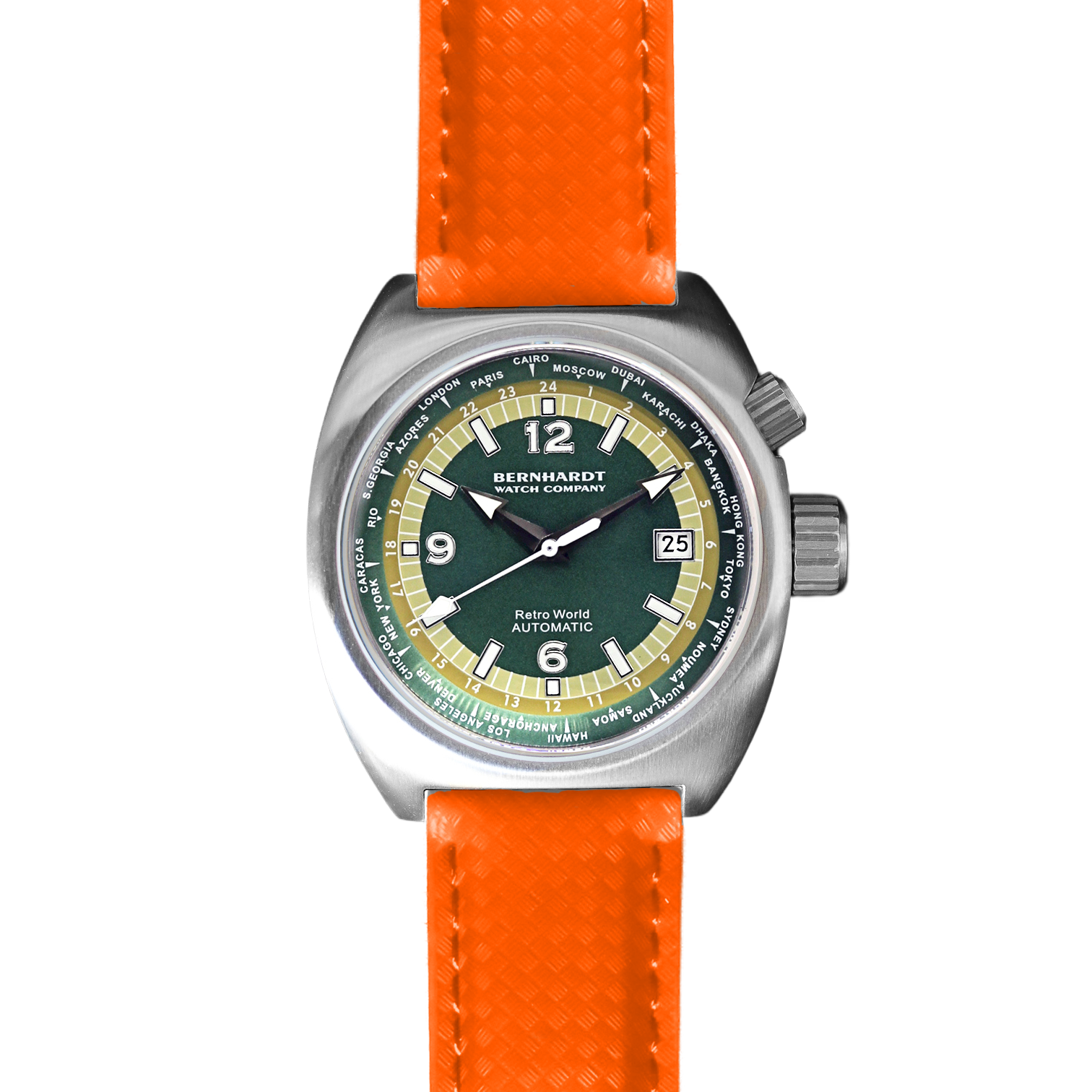 Retro World Timer - Green Dial