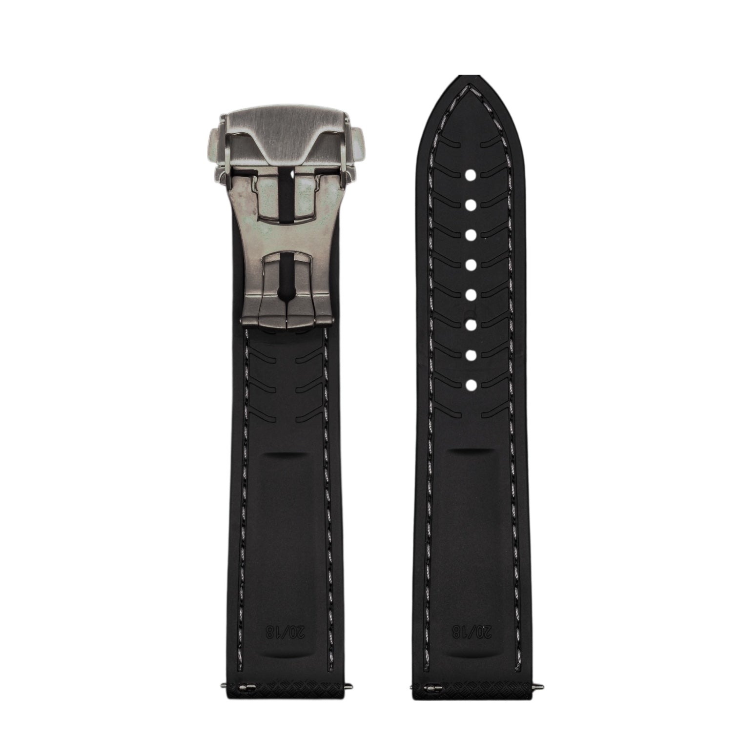 FKM No-Tail Deployant Strap - Black - 20mm