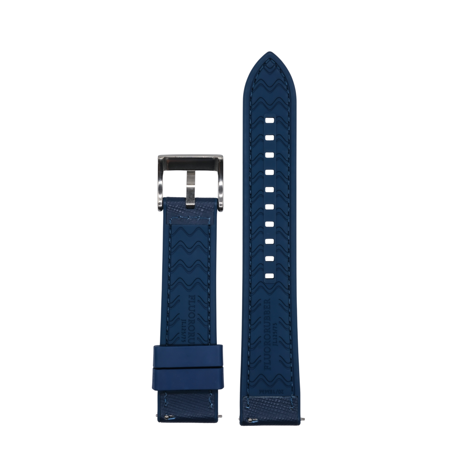 Saffiano Leather/FKM Strap - Blue - 20mm