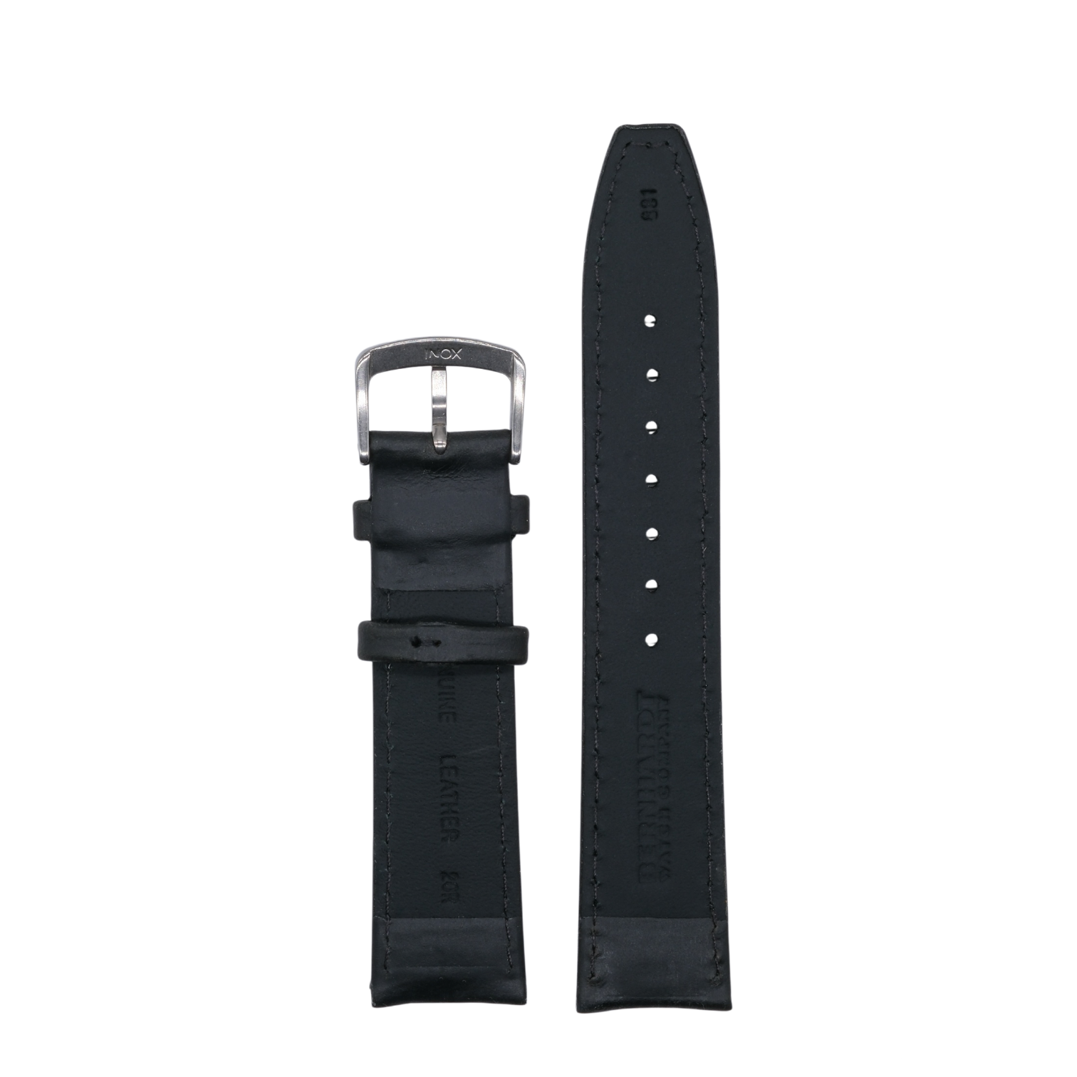 Oil-Tanned Leather Strap - Black - 20mm