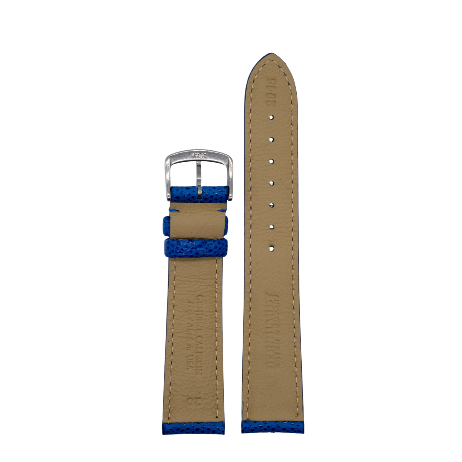Made in USA Epsom Leather Strap - Blue - 20mm
