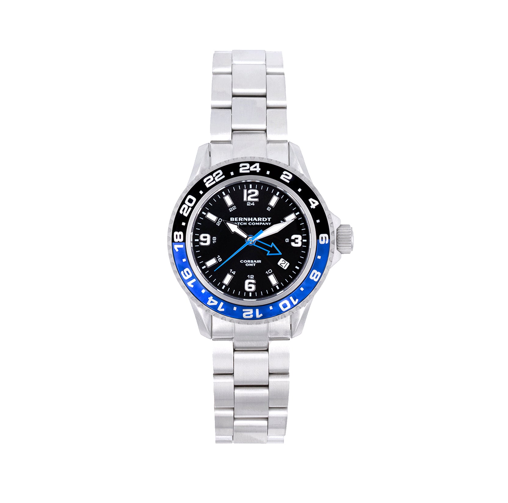 Corsair GMT Black Blue Watch Bernhardt Watch Company