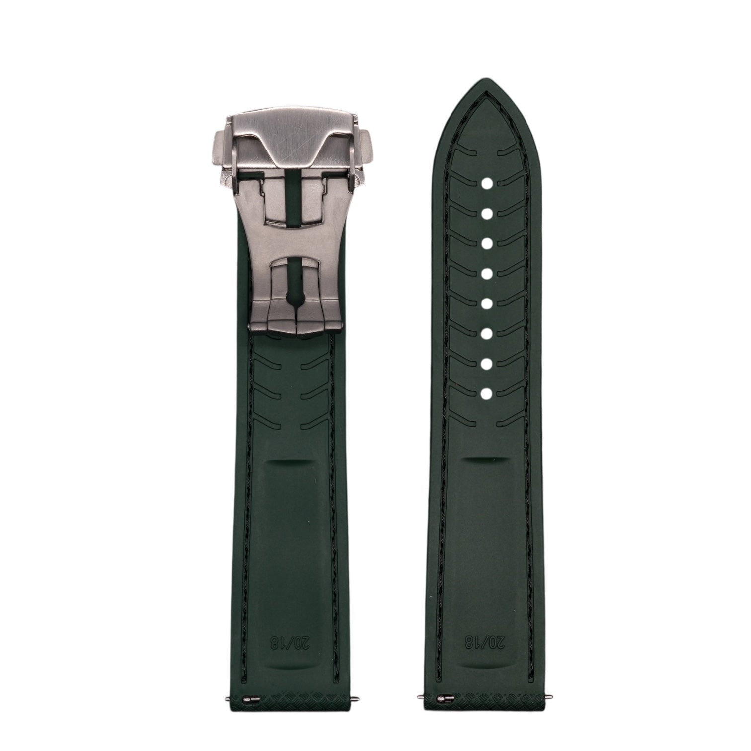 FKM No-Tail Deployant Strap - Green - 20mm