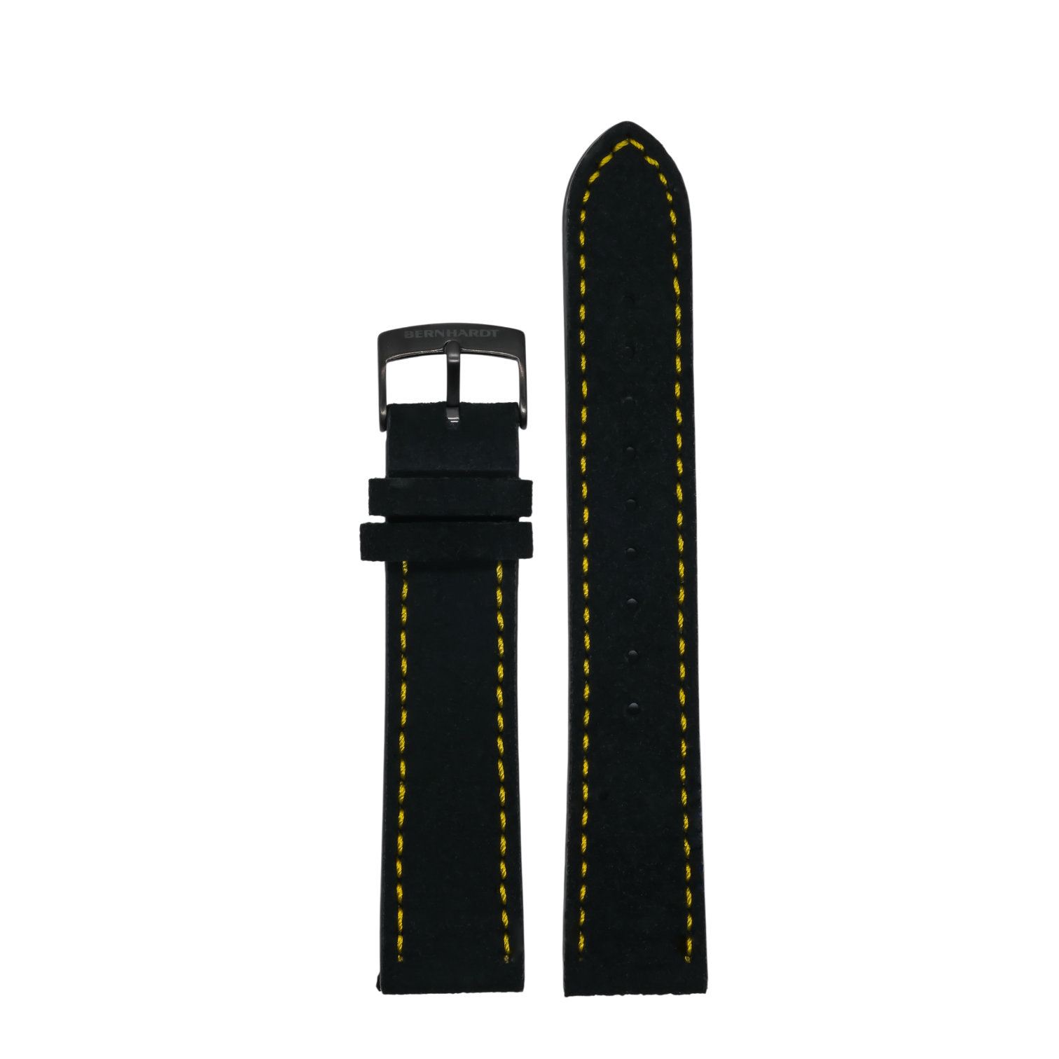 Suede Strap - Black/Yellow - 20mm