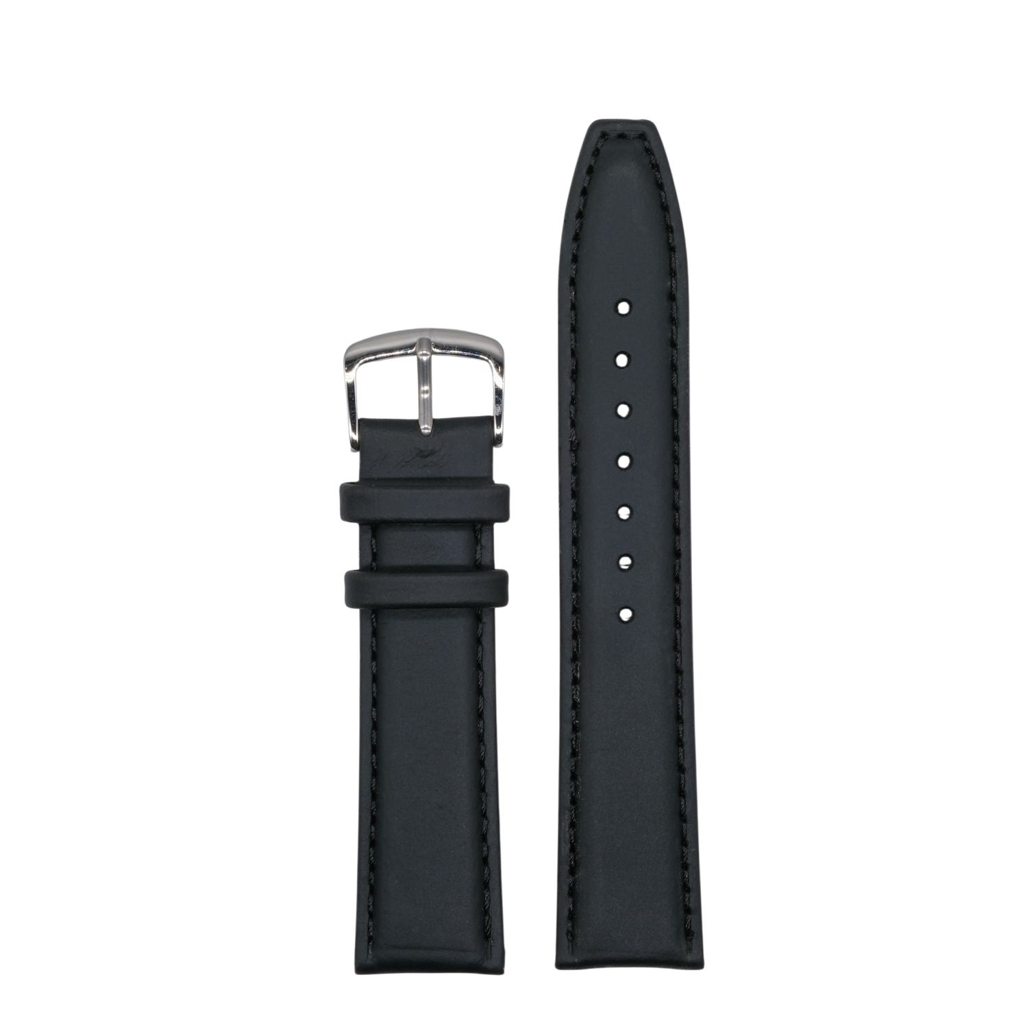 Oil-Tanned Leather Strap - Black - 20mm