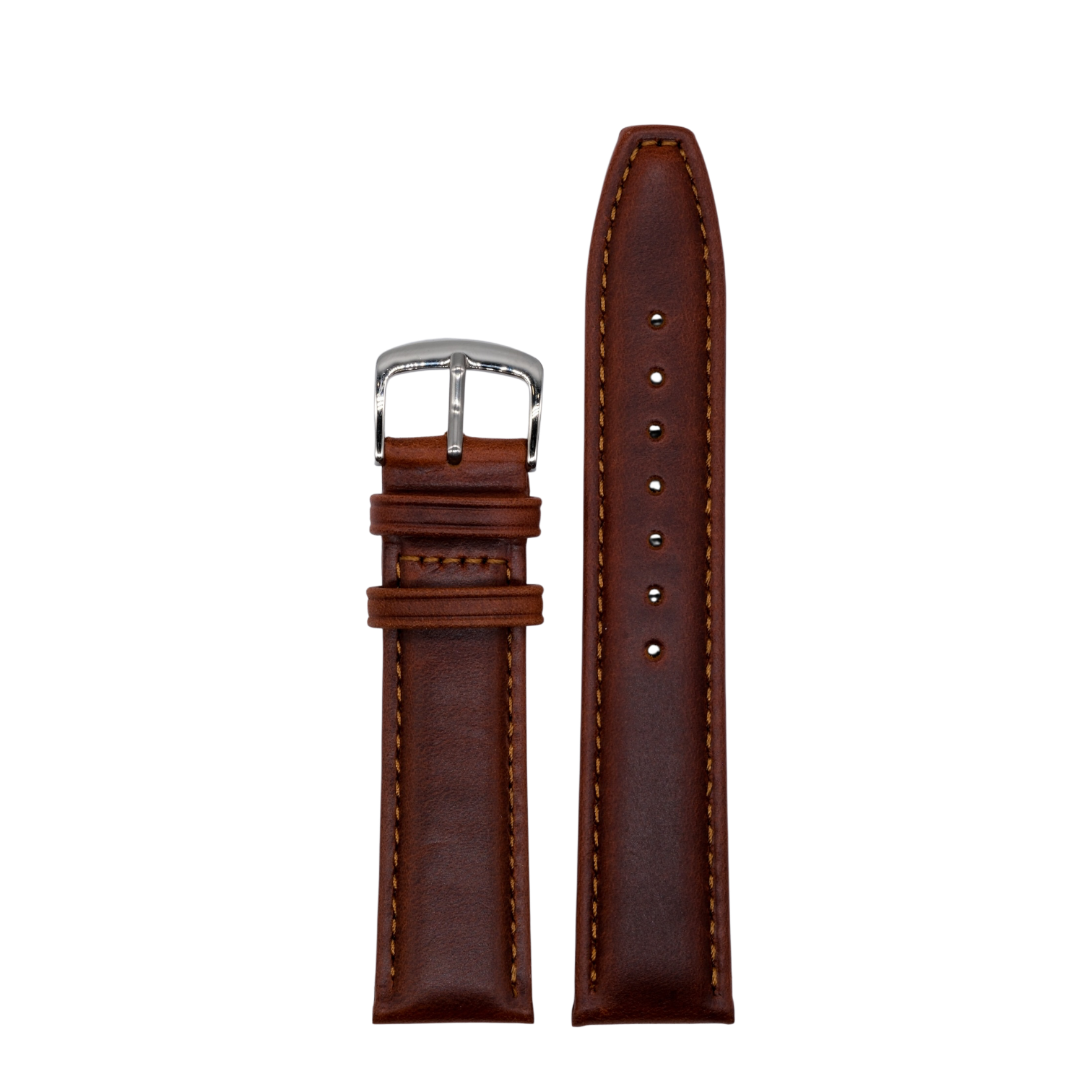Oil-Tanned Leather Strap - Brown - 20mm