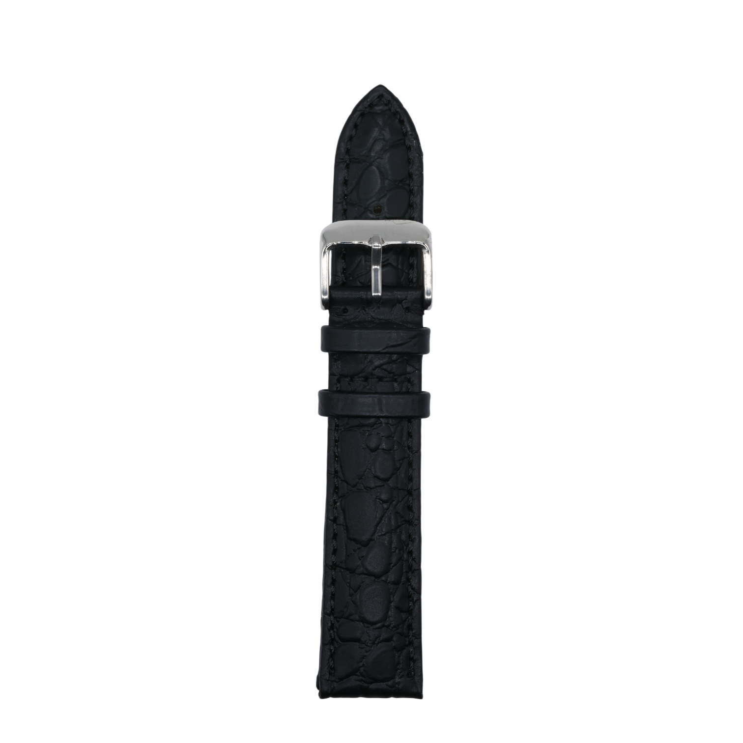 Alligator Grain Leather Strap - Black - 20mm
