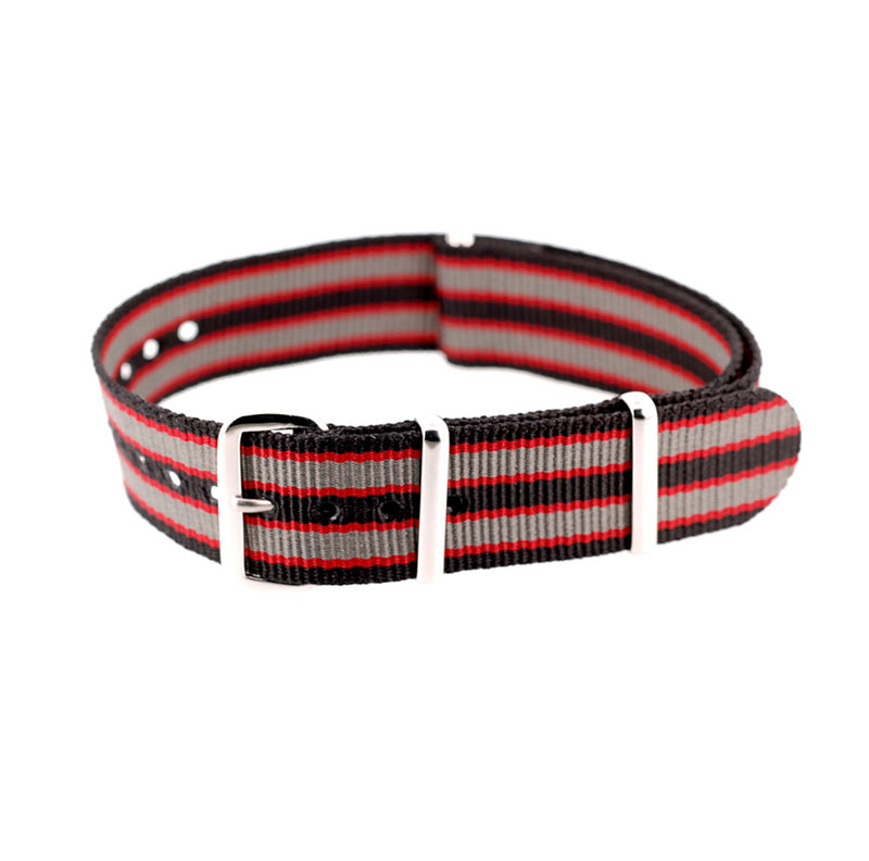 black/red/grey bond nato strap