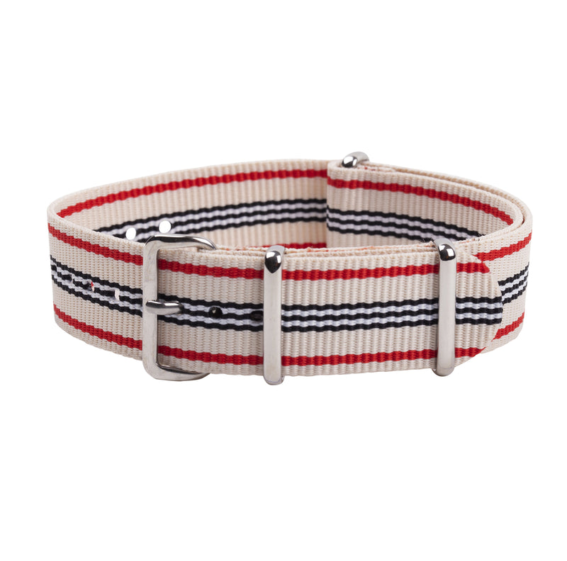 red/black/white striped nato strap